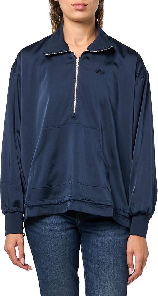 Amazon.com: Lacoste Women's High Zipped Neck Oversized Popover